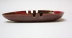 Vintage Black and Red Enamel on Copper Triangular Ashtray - Image 4