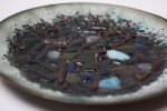 Modernist Green Enamel on Copper Dish With Glass Decoration - Image 5