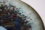 Modernist Green Enamel on Copper Dish With Glass Decoration - Image 4