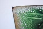 Vintage Green and Gold Enamel on Copper Rectangular Dish - Image 4