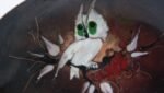 Mid-Century Dutch Modern Hand-Painted Enamel on Copper 'Owl' Dish - Image 4