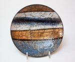 Modernist Blue, White and Gold Enamel on Copper Dish - Image 5