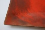 Mid Century Modern Enamel on Copper Square Dish in Orange - Image 3