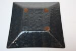 Mid Century Modern Enamel on Copper Square Dish in Orange - Image 8