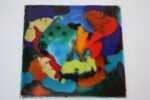Mid-Century Abstract Enamel on Metal Tile - Image 2