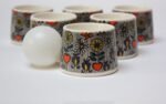 Set of Six West German Porcelain Egg Cups / Salt Cellars by Goebel - Image 3