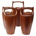 Collection of Five Staved Teak 'Congo' Ice Buckets by Jens Quistgaard for Dansk