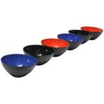 Set of Six Enamel Krenit Bowls by Herbert Krenchel