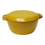 Danish Modern Mustard Yellow Enamel Cast Iron Casserole by Michael Lax for Copco