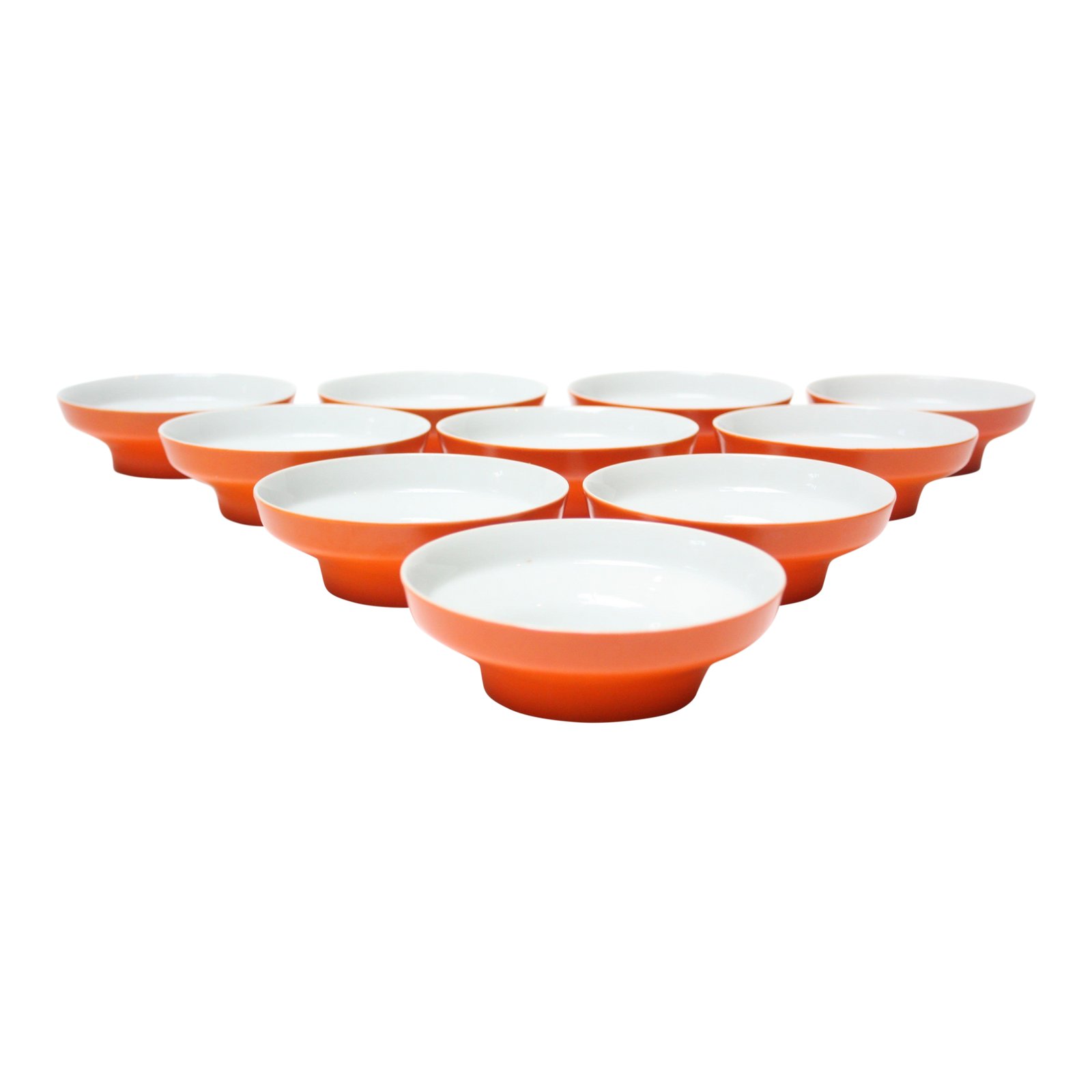 Set of Ten Orange 'Contempri' Bowls by Paul McCobb for Jackson