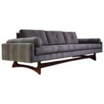 Adrian Pearsall for Craft Associates 'Gondola' Sofa in Walnut and Velvet
