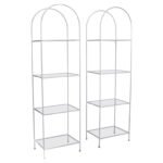 Pair of Midcentury Painted Iron Arched Etageres