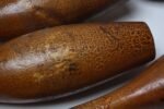 Antique Wooden Bowling Pins With Ball and Box - Image 11