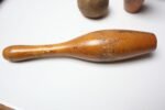 Antique Wooden Bowling Pins With Ball and Box - Image 7