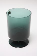 Mid-Century Belgian Cyan Blown Glass Vase by Boussu - Image 3