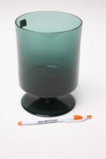 Mid-Century Belgian Cyan Blown Glass Vase by Boussu - Image 4