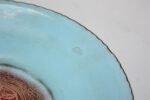 Mid-Century Modern Sky Blue Enamel on Copper Decorative Plate - Image 7