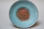 Mid-Century Modern Sky Blue Enamel on Copper Decorative Plate - Image 2