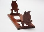 Mid-20th Century Carved Owl Pop-Up Bookrack / Bookends - Image 2