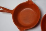 Set of Four Mid-Century Japanese Enamel Coated Cast Iron Mini-Skillets / Butter Warmers - Image 6
