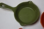 Set of Four Mid-Century Japanese Enamel Coated Cast Iron Mini-Skillets / Butter Warmers - Image 8