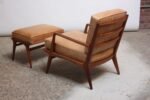 Italian Modern Carlo de Carli Lounge Chair and Ottoman in Walnut and Leather - Image 7