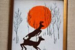 Vintage 'Prancing Deer' Framed Enamel on Copper - Image 11