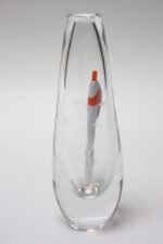 Kosta Boda Blown Glass Vase With Floral Etching - Image 5