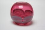 Contemporary Art Glass Orb Vase in Cranberry and Periwinkle - Image 2