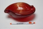 Italian Modern Ruby Red Murano 'Bollicine' Bowl With Gold Fleck - Image 2