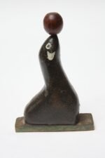 1930s Folk Art Carved and Hand-Painted Seal Sculpture - Image 5