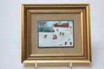 Small Vintage Country Winterscape Framed Enamel on Copper - Image 2