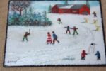 Small Vintage Country Winterscape Framed Enamel on Copper - Image 6