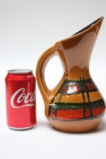 Mid-Century Israeli Studio Pottery Ochre Pitcher by Kernat - Image 3