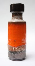 Mid Century West German Fat-Lava Ceramic Vase / Vessel in Orange by Carstens - Image 3