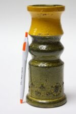 Mid-Century Italian Modern Rosenthal Netter Green and Yellow Vase for Bitossi - Image 2