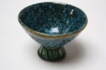 High-Gloss Textured Vintage Italian Studio Ceramic Footed Decorative Bowl / Compote - Image 3