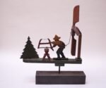 Circa 1940s Folkart Woodsman / Lumberjack Whirligig - Image 3
