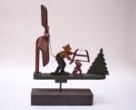 Circa 1940s Folkart Woodsman / Lumberjack Whirligig - Image 4