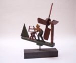 Circa 1940s Folkart Woodsman / Lumberjack Whirligig - Image 2