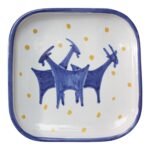 Norwegian Modern Hand-Painted Porcelain 'Mountain Goat' Dish