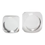 French Modern Crystal 'Cube' Paperweights by Schneider of Paris