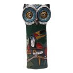 1960s Italian Modern Terracotta Ceramic 'Crackle' Owl