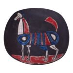 Mid-Century Italian Modern Cubist Ceramic 'Horse' Charger by Raymor