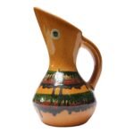 Mid-Century Israeli Studio Pottery Ochre Pitcher by Kernat