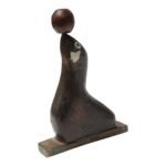 1930s Folk Art Carved and Hand-Painted Seal Sculpture