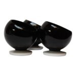 Vintage Morgantown Black and White Space Age Sherbet / Dessert Cups