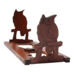 Mid-20th Century Carved Owl Pop-Up Bookrack / Bookends