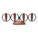 Danish Modern Teak and Metal Lüthje Four-Candle Holder / Candelabra
