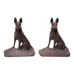 Pair of 1920s Art Colony Industries Cast Iron 'German Shepherd' Bookends